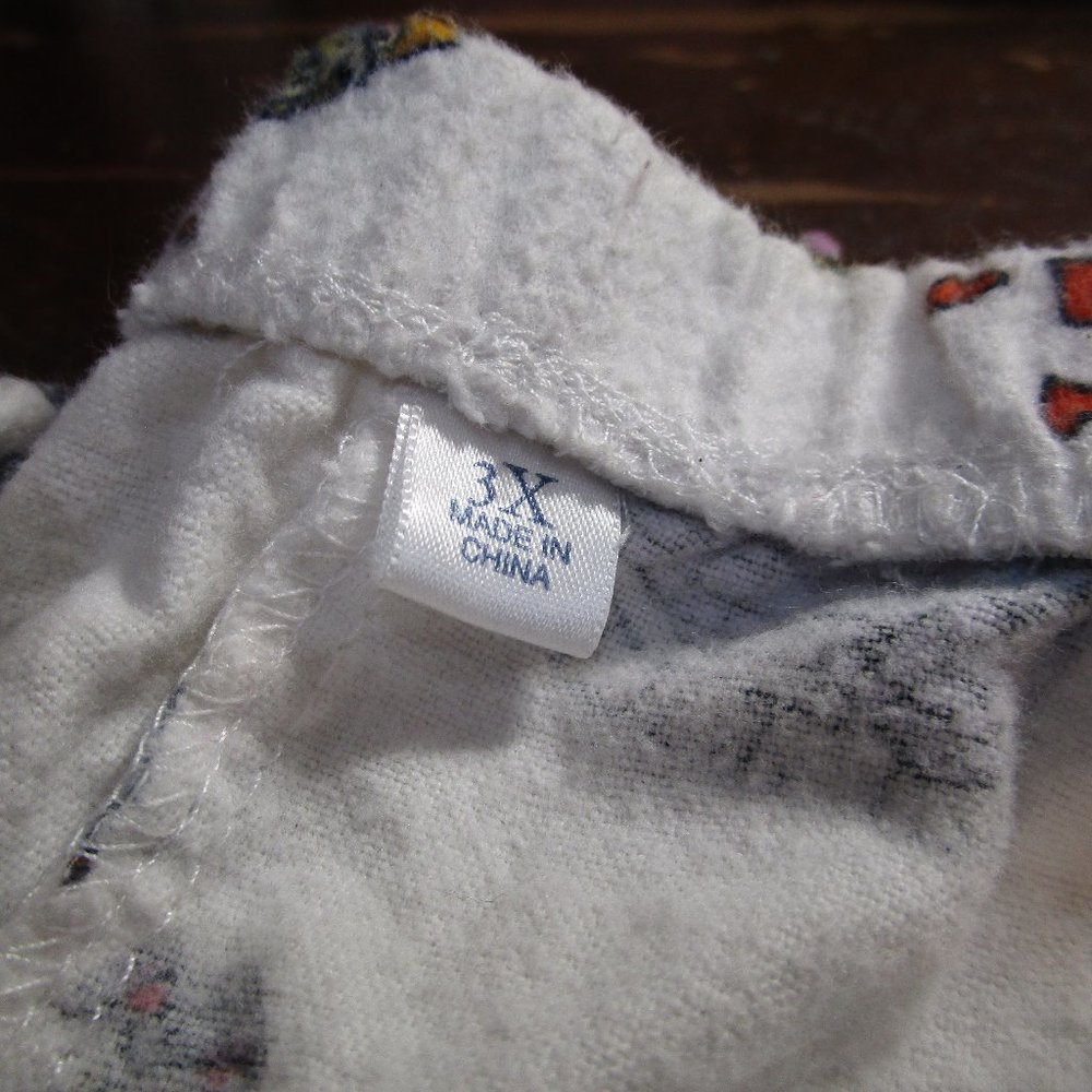 New Disney Lady & the Tramp Flannel Pajama set Size 3XL White & Red Piping - Picture 3 of 5